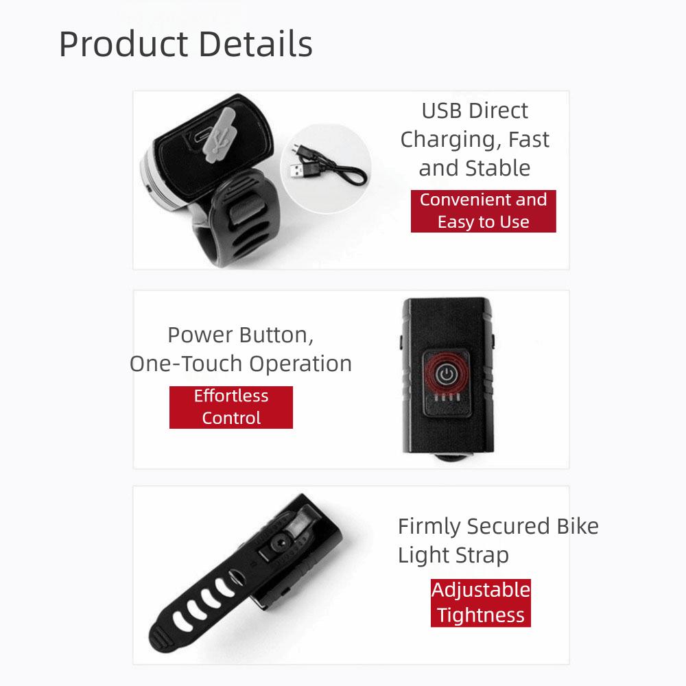 Smart Sensor LED Bike Front Light Bright Light Bicycle Front Lamp Night Riding