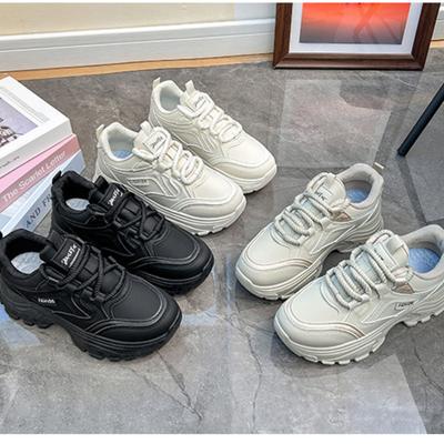 Кроссовки для бега и спорта для девочек, однотонные, на толстой подошве, повседневные