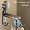 Вращающийся настенный крючок из алюминиевого сплава с присоской, настенный крючок без сверления для хранения кухонных принадлежностей под шкафом