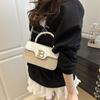 Fashion Hand Carry Small Square Bag Women's 2025 Spring New Solid Color Messenger Bag Texture Niche Shoulder Bag