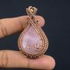 Rose Quartz Jewelry, 999 Copper Wire Wrapped Pendant Handmade Gemstone Jewelry, Gifts For Wife Brand New Pendant