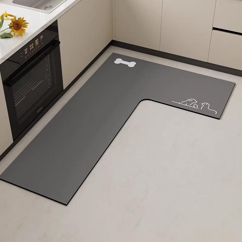 Г-образный абсорбирующий кухонный коврик - мягкий, устойчивый к грязи, простой в уходе, напольный коврик с диатомовой грязью