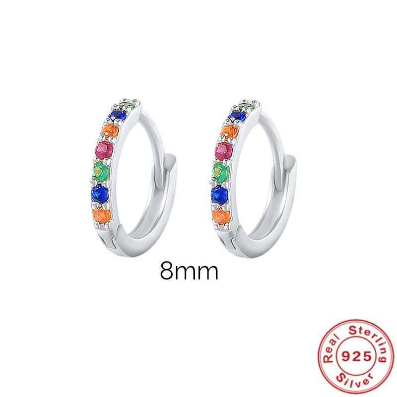 Стильный классический минималистичный Presence S925 стерлингового серебра цветные бриллиантовые серьги серьги застежки для ушей уличные хипстерские серьги