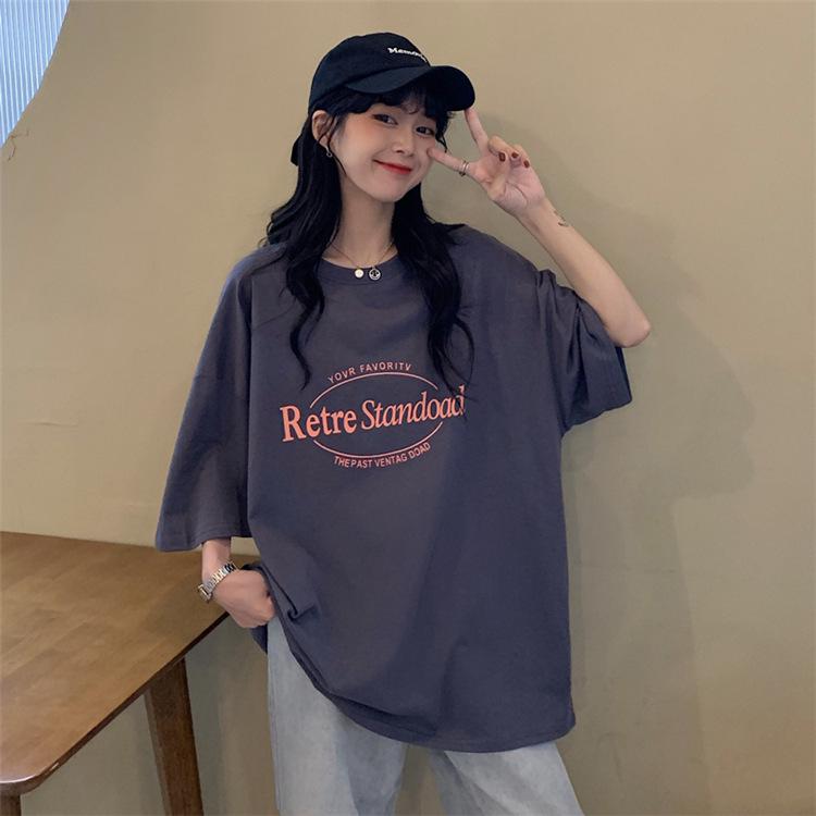 Лето 2022 года, ретро-футболка свободного кроя с короткими рукавами в стиле BF для женщин