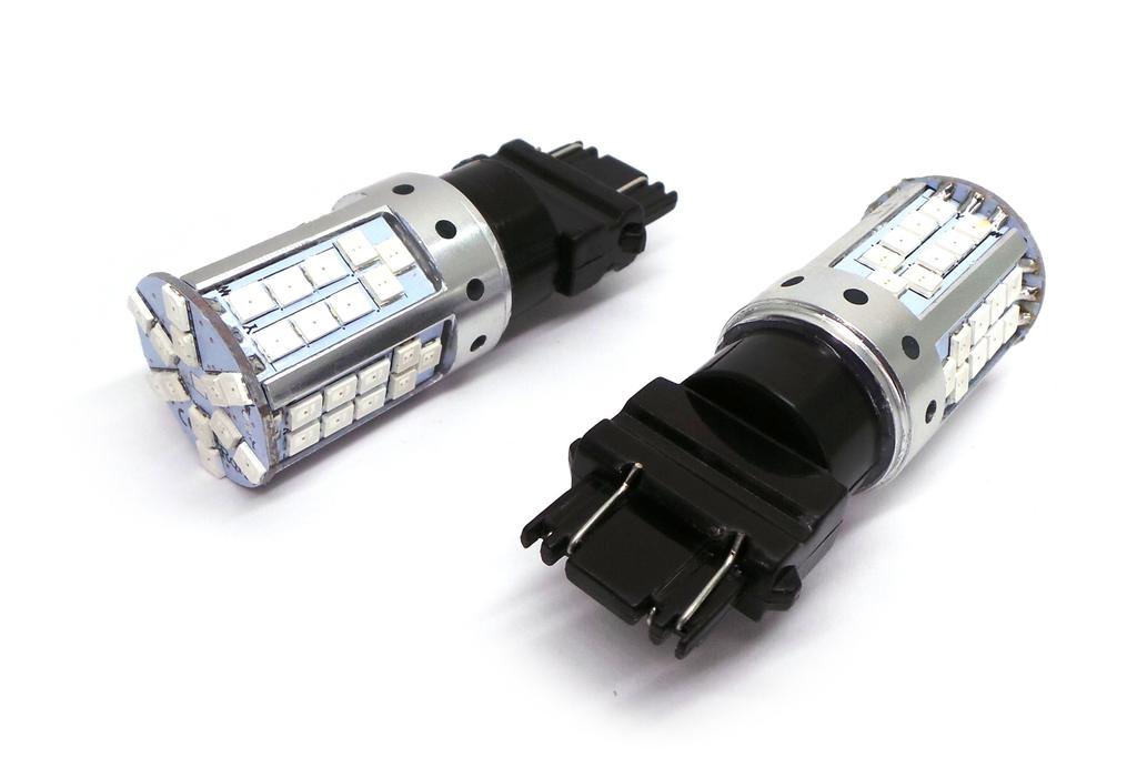 2 шт. светодиодная лампа 3157 P27/7W 12-24V CANBUS оранжево-красная, двухцветная, США, для бездорожья