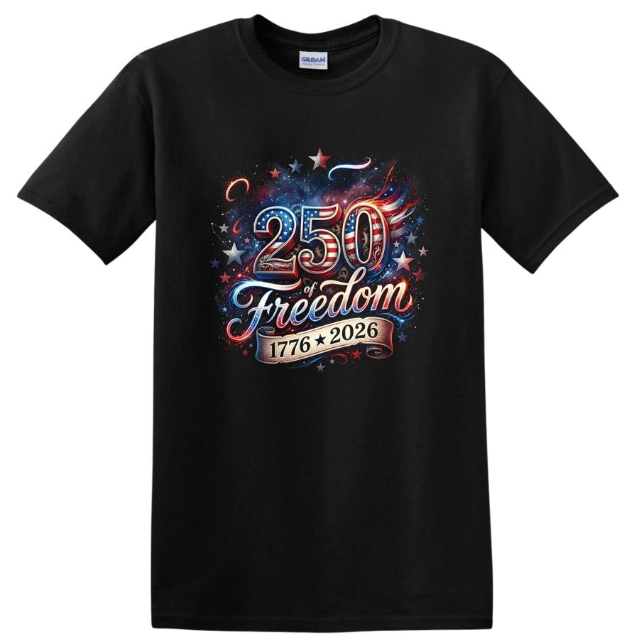 250th Anniversary of Freedom T Shirt USA Flag Stars Vintage Tee 1776 2026