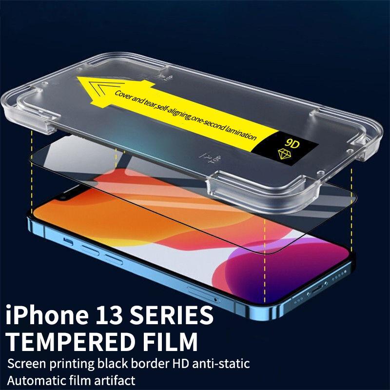 9D Полное покрытие Закаленное стекло Для iPhone17 16 15 14 13 12 11 Pro Max Поставка Монтажные приспособления Защитная пленка для экрана Для iPhone X XR XS MAX 14 Стекло