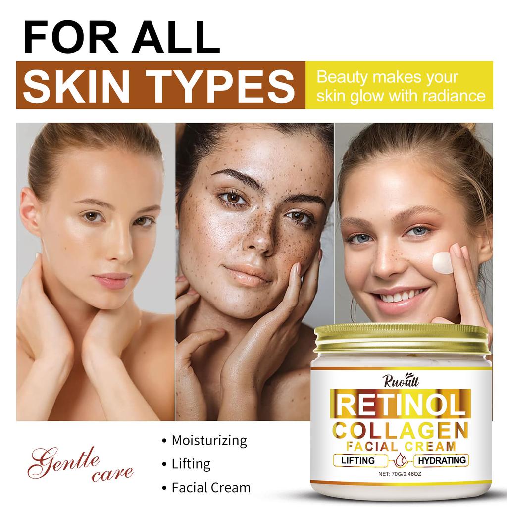 Clear Jar Lifting & Firming Fine Lines Retinol Collagen Face Cream 70g Moisturize and Brighten Skin Tone Revitalize and Nourish Hydrate