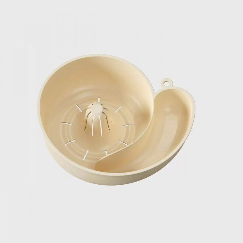 Snail Shape Fruit Drainer Basket Creative Automatic Rotation Clean Vegetable Washing Basin Multi-Functional Reusable