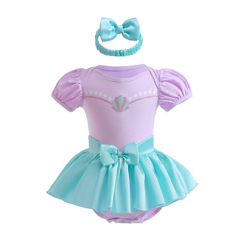 Baby Girls' Halloween Costume - Short-Sleeved Pullover Romper with Mesh Skirt