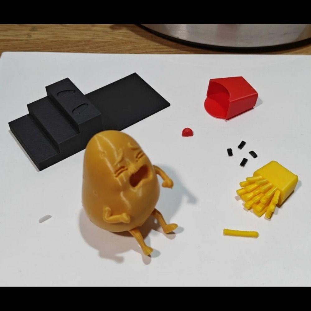 Hot Potatoes Become French Fries 3D Printed Ornaments Fuuny Resin Home Decoration Small Sculpture Home