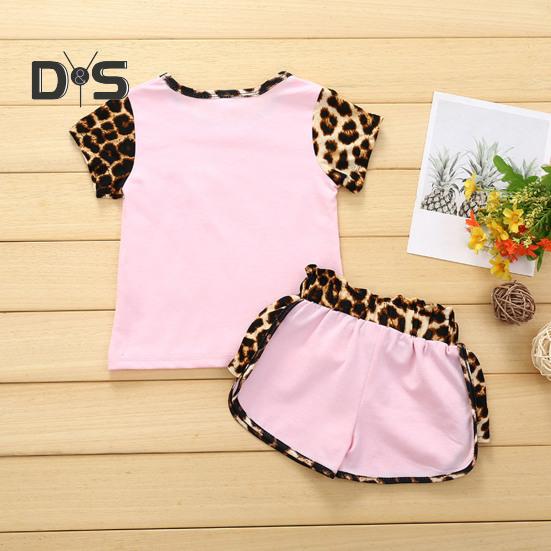 Комплект из 2 предметов с леопардовым принтом для девочки, летний топ с короткими рукавами и круглым вырезом, шорты, милый костюм для сестер на каждый день, для фотосессий и вечеринок