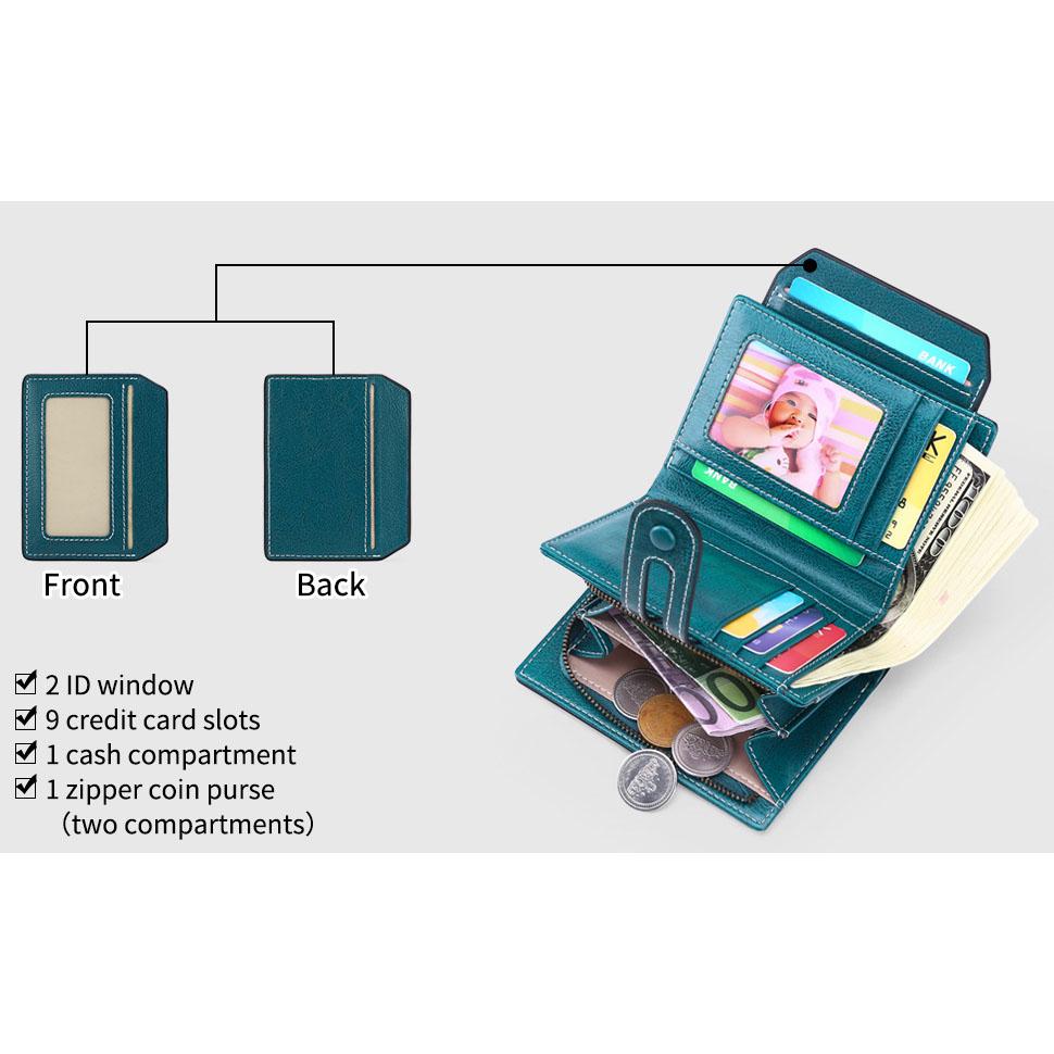 Кожаный кошелек женский короткий многофункциональный женский кошелек на молнии большой емкости кошелек для монет с держателем для карт