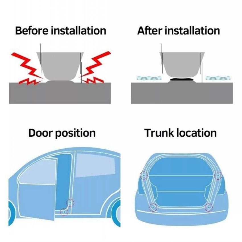 10Pcs Car Door Shockproof Pad Silent Gasket Shock-absorbing Stickers Car Trunk Sound Insulation Pad Thickening Cushion Stickers