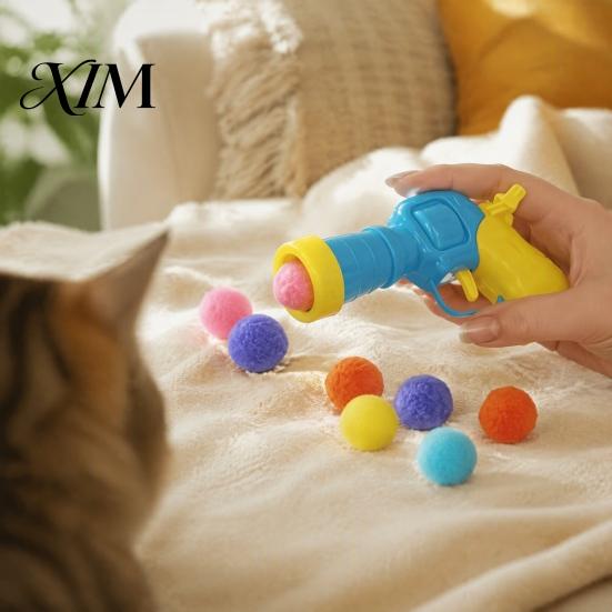 Интерактивные игрушки для домашних животных, Автоматическая подача мячей, Игрушка для кошек, Плюшевые с мягкими пушистыми игрушками для скучающих кошек, Мячи, Игрушка для апортировки, Для котят, Для тренировок в помещении
