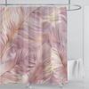 3D Feather Shower Curtain Set Colorful Printed Design Fabric Bathroom Decoration Waterproof Washable Shower Curtain with Hooks