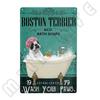 Металлическая табличка Boston Terrier Co Bath Soap Tin Sign для Ванной Туалета Дома Зоомагазина Декор 12 X 8 Дюймов