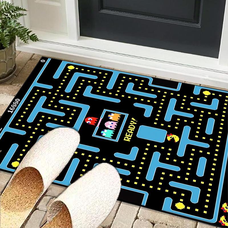 Pac game Adventure Office Rug Chair Mat, Game Carpet, Suitable for Front Door, Bedroom, Living Room, Desk, Holiday Gift