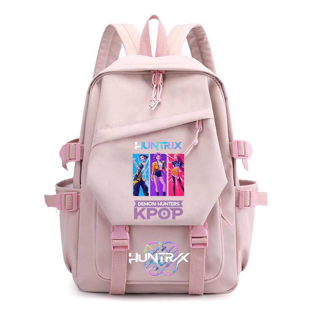 Мультяшный K-pop Рюкзак с принтом «Охотники на демонов» для мальчика-подростка, школьная сумка для девочки, детский студенческий рюкзак для книг, женская дорожная сумка, детский подарок, рюкзак