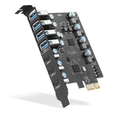 Карта расширения Farboko PCIe на USB 3.0, с 4 портами Type-A и 3 портами Type-C, USB-хост-карта PCI Express для настольных ПК