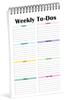 Inkdotpot To Do List Notepad – 6” X 9” Paper Stationery, Simple Classic Weekly To Do Spiral Notepad Daily Checklist-(50 Sheets)