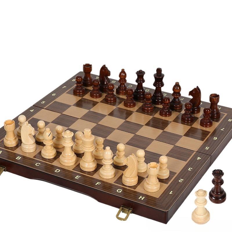 15 Inch Magnetic Chess Set Wooden Foldable Chess Board Game Large Table Games For Children Funny Family Table Games Nice Gifts