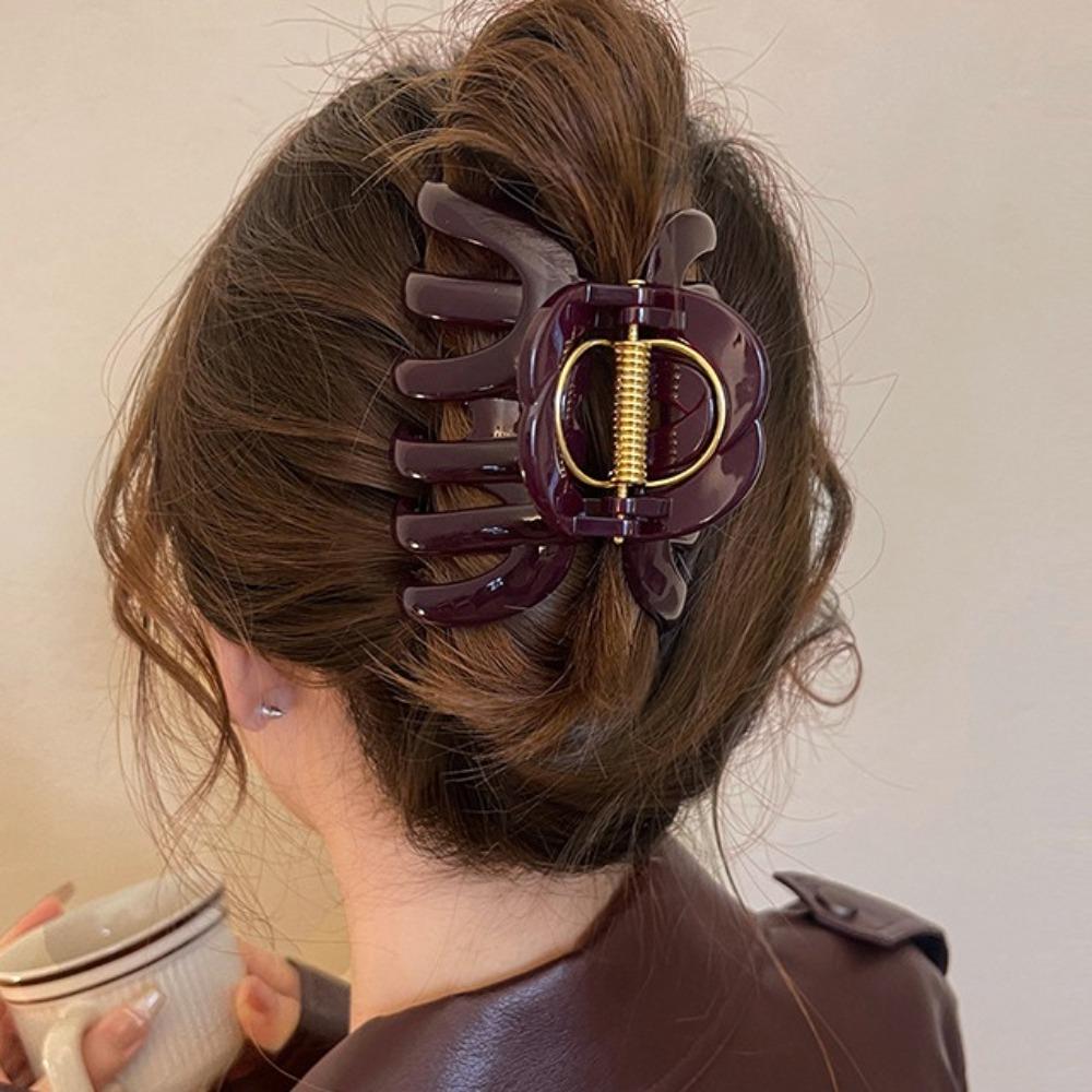Funny Pumpkin Hair Claw Large Shark Clip Simple Hair Grab Daily