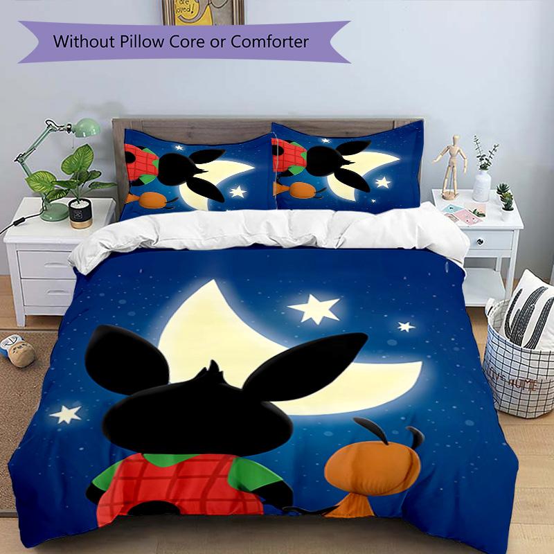 3pcs Bing pattern bedding set duvet cover set includes duvet cover &pillowcases,perfect all season bedroom decoration&gift