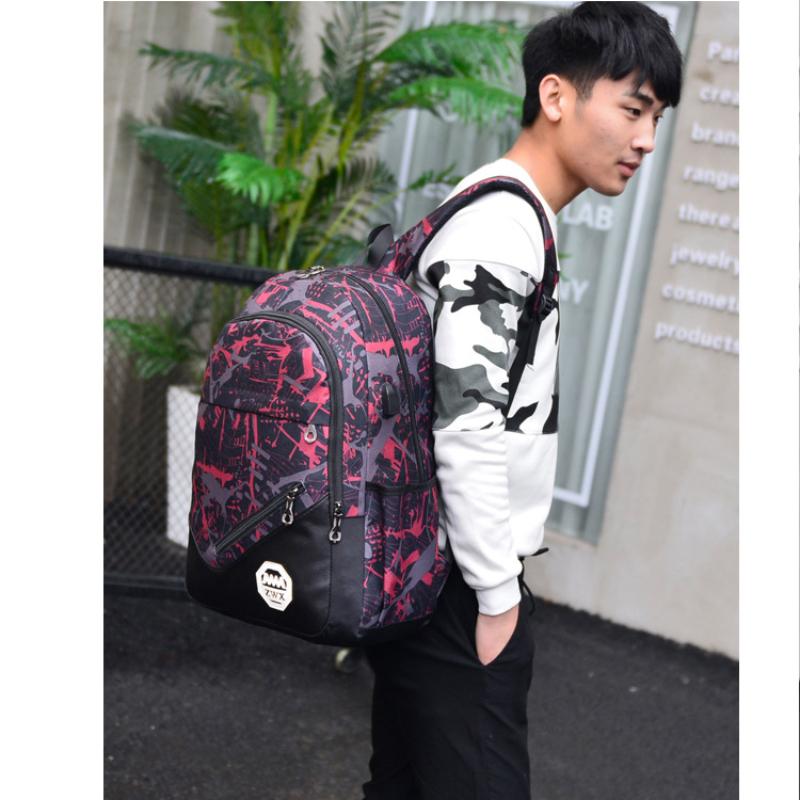 Комплект из 3 предметов, рюкзак для мужчин и женщин, повседневный рюкзак для ноутбука с зарядкой через USB, школьная сумка большой емкости, уличный дорожный рюкзак