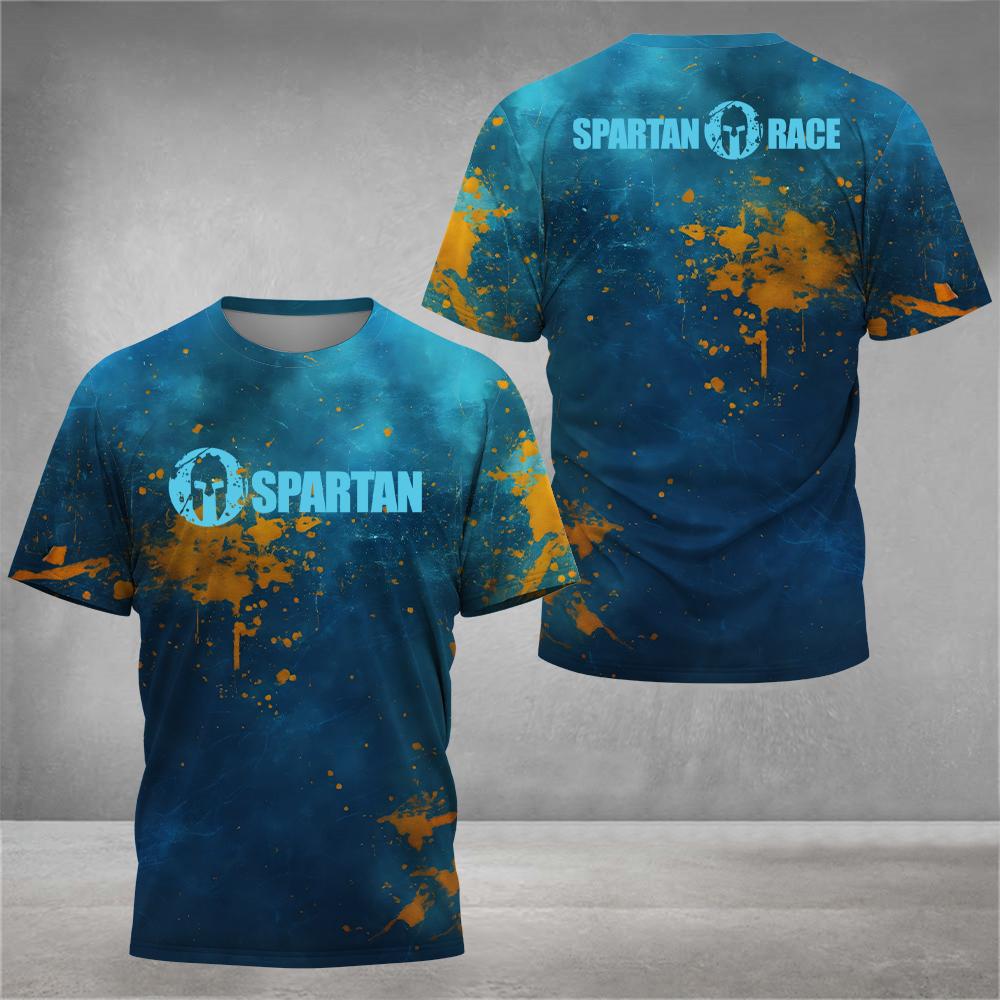 Мужская футболка с принтом в виде 3D-букв, повседневная футболка с короткими рукавами и круглым вырезом, модная одежда спартанского воина, футболка для занятий спортом на открытом воздухе