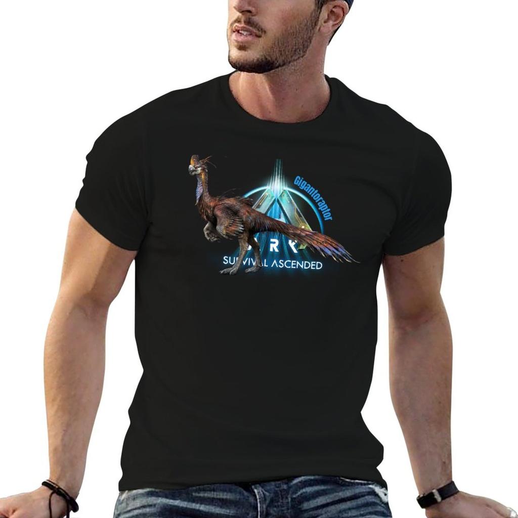 ARK Survival Ascended Dinosaur Gigantoraptor T-Shirt Work Basic Short Sleeve Top