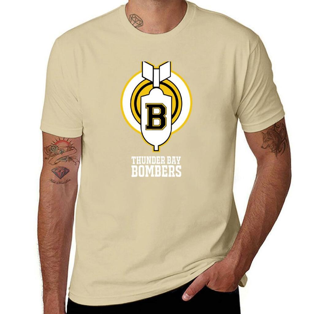 Thunder Bay Bombers Hockey Team (Youngblood Movie) T-Shirt Blouse Graphics Quick-drying Customs Design Your Own T Shirt Men