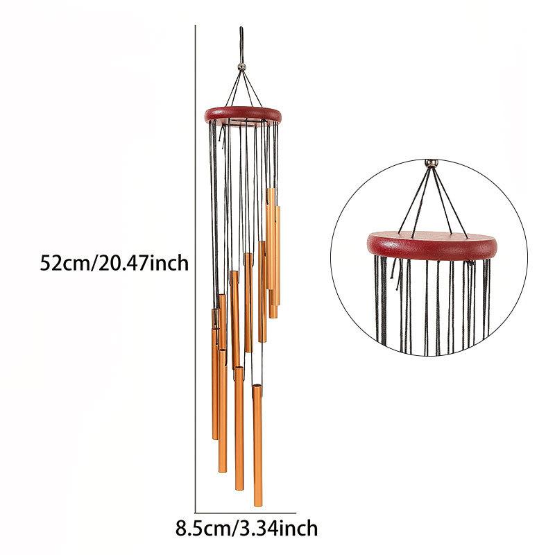 Metal Rotating Wind Chime High-level Sense Step-by-step High-rise Aluminum Pipe Tuning Wind Chime 12-tube Rotating Solid Wood Aluminum Pipe