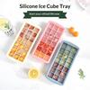 Форма для кубиков льда с крышкой, 21 ячейка, большая квадратная, силиконовая, пищевой силикон, легко доставать, защита от проливания, для морозильной камеры