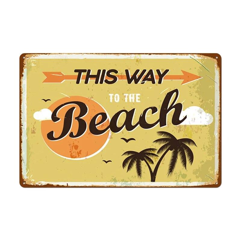 Алоха Тики Бар Плакат Оловянная Вывеска Винтаж Пляжная Вечеринка Бар Паб Настенный Декор Металлическая Пластина Ретро Гавайи Серфинг Таблички