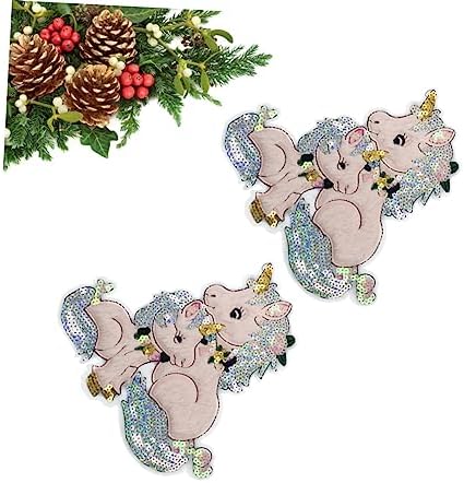 STOBOK 2 Pcs Unicorn Embroidered Patches Large Sew On Applique for Jackets Jeans DIY Clothing Decoration