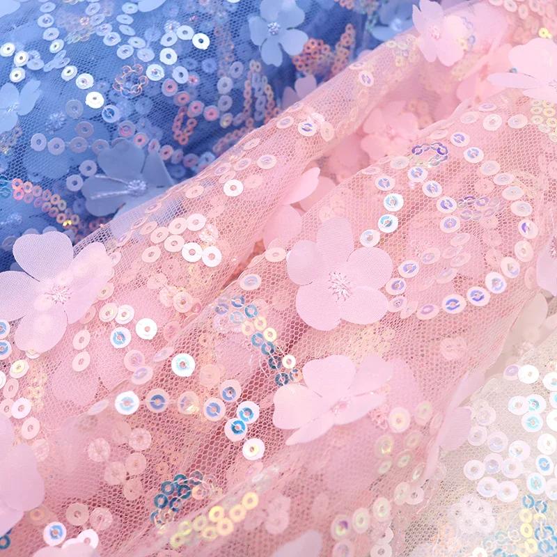 1 ярд 130 см ширина мягкая тюль кружевная ткань тюль ткань по ярдам цветочная вышивка сетчатая кружевная ткань для самостоятельного дизайна одежды платья