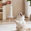 Cat Hunting Instinct Training Tools Wool Tempura Toy Interactive Toy with Feathers Kitten Natural Scented Play Kicker Enrichment for Indoor