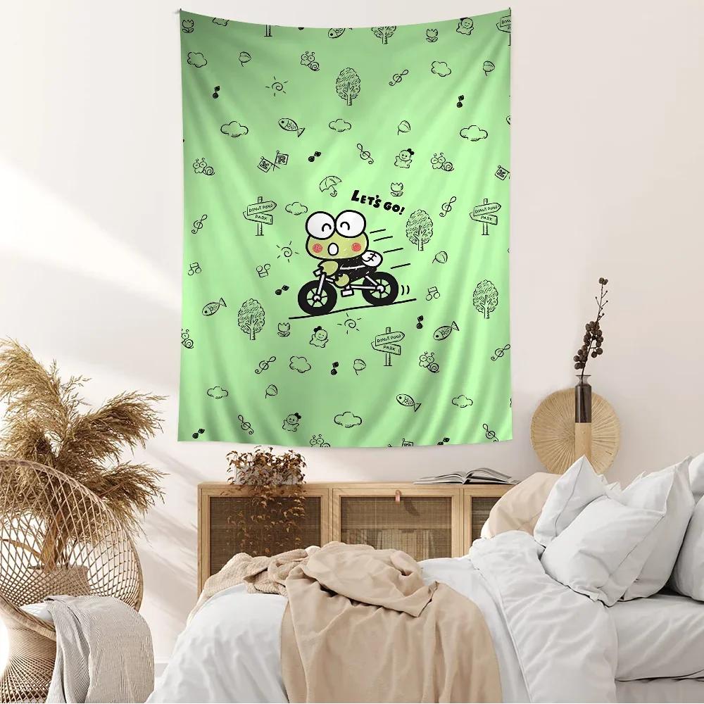 Cute Kero Kero Keroppi Cartoon Tapestry Bohemian Wall Tapestries Mandala Wall Hanging Sheets