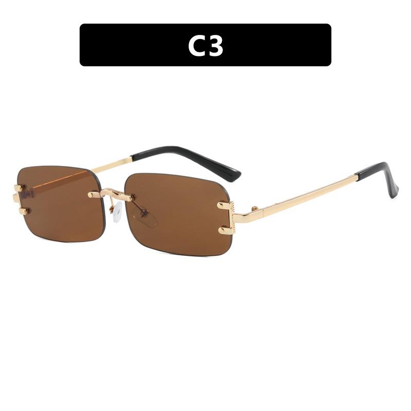 Frameless Sunglasses Small Frame Fashion Trimmed Sunglasses Spice Girl Same Sunscreen Sunglasses Women