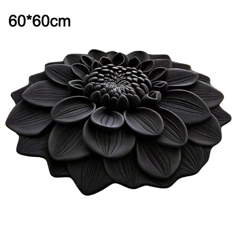 New Special-shaped 3D Flower Carpet Non-slip Crystal Velvet Bathroom Floor Mat Absorbent Soft Peony Floor Mat Home Decor