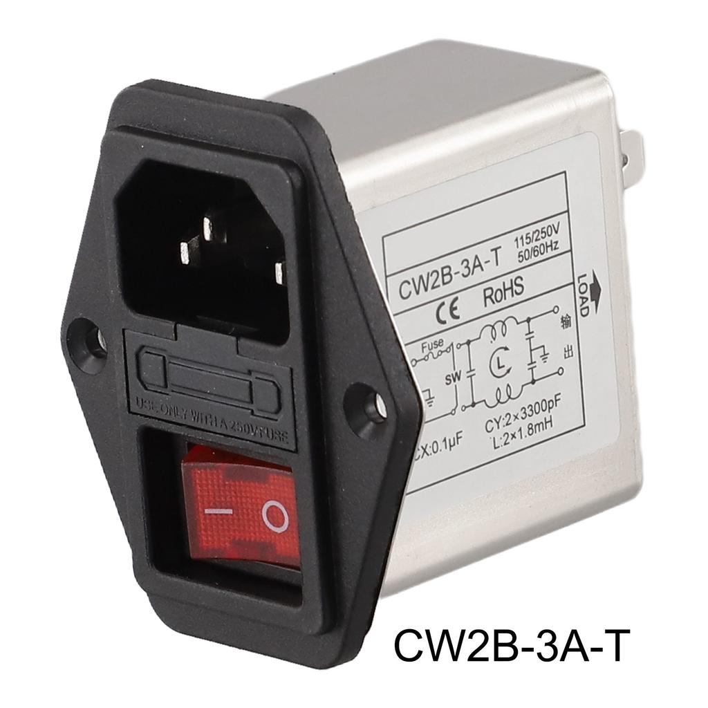 Compact Size 3A IEC Socket Power Filter for Serious Interference Occasions