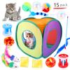 Cat Toys Mouse Shape Balls Cat Tent Foldable Cats Play Tunnel Chat Funny Kitten Mouse Supplies Simulation Fish Pets Accessories