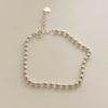 J.Lauren 925 Silver 3mm Silver Ball Chain Bracelet B0958