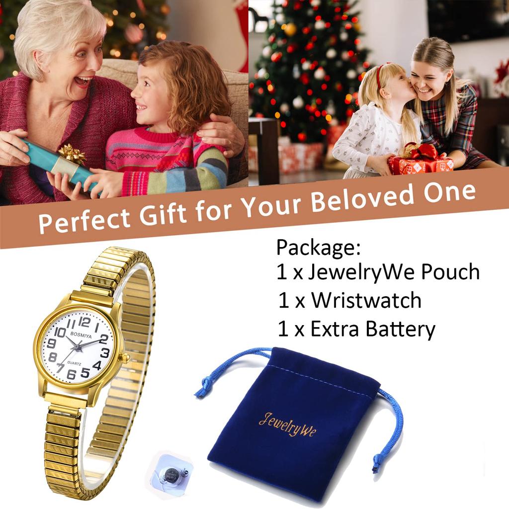 Watch Analog Waterproof Stainless Steel Elastic Strap Simple Cute Stylish Casual Business Fashion Watch Gold Accessories Birthday Christmas Day