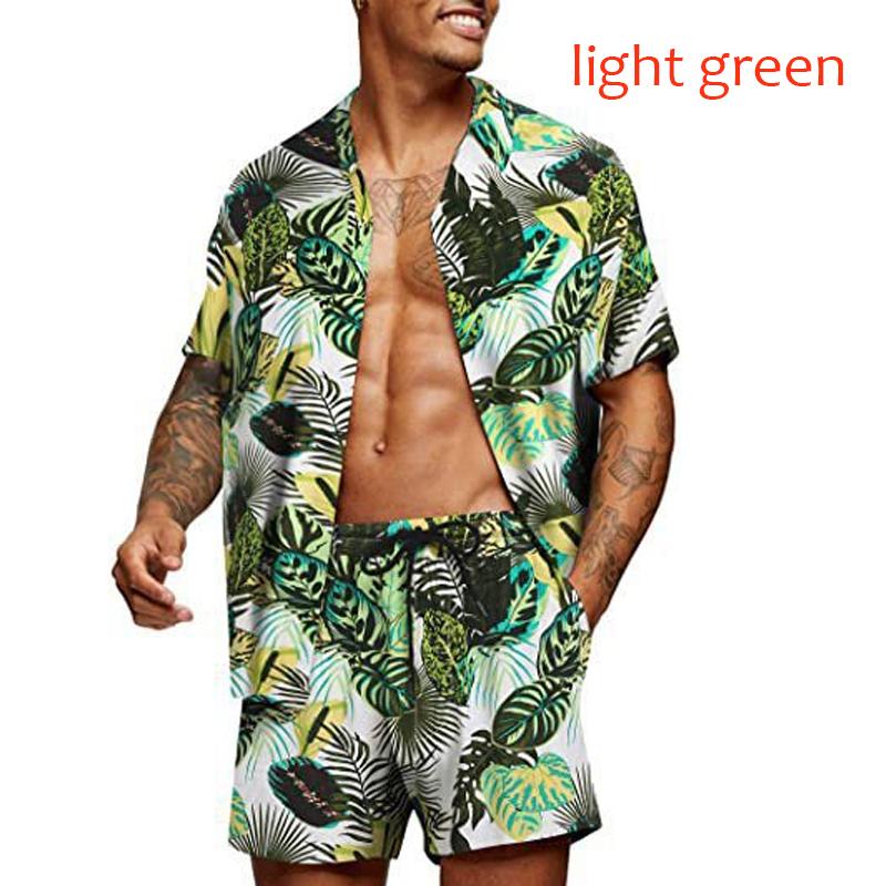 Новая летняя свободная модная пляжная рубашка в гавайском стиле, мужская молодежная повседневная рубашка с цветочным принтом, костюм-рубашка
