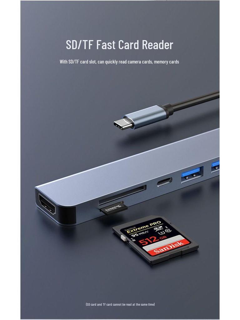 Адаптер-хаб Type-C HDMI с зарядкой PD100W для проекции дисплея мобильного телефона и компьютера