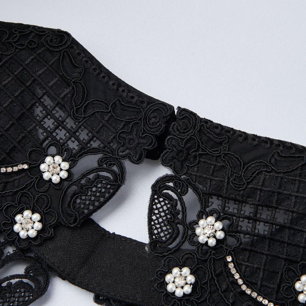 Women Handmade Fake Collar Shawl Decoration Ladies Sweater False Collars Lapel Top Women Apparel Accessories