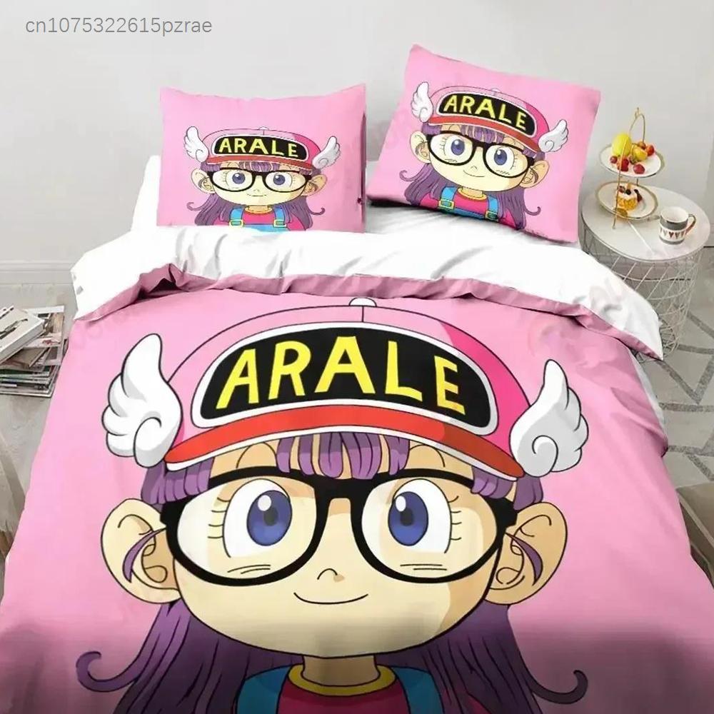Мультяшный DR S-Slump Арале Аниме Комплект постельного белья Печатный комплект постельного белья с наволочкой Пододеяльник Мягкое постельное белье размера Queen King для дома