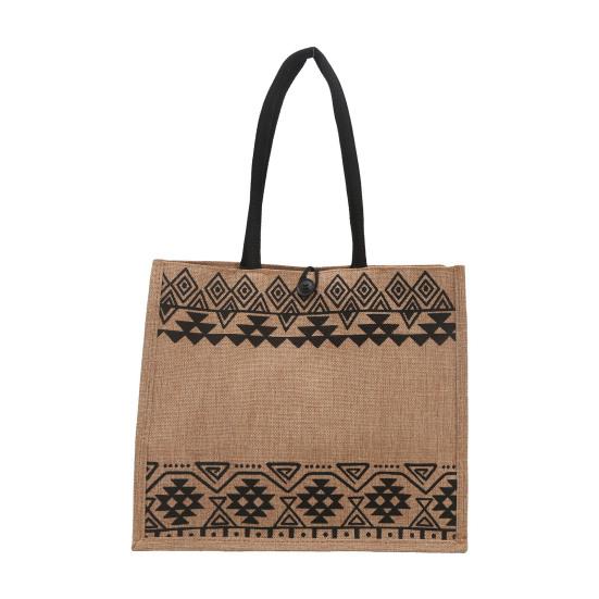 Women Handbag Ethnic Style Versatile Shoulder Bag Large Capacity Buckle Closure Shopping Travel Commuting Tote Bag